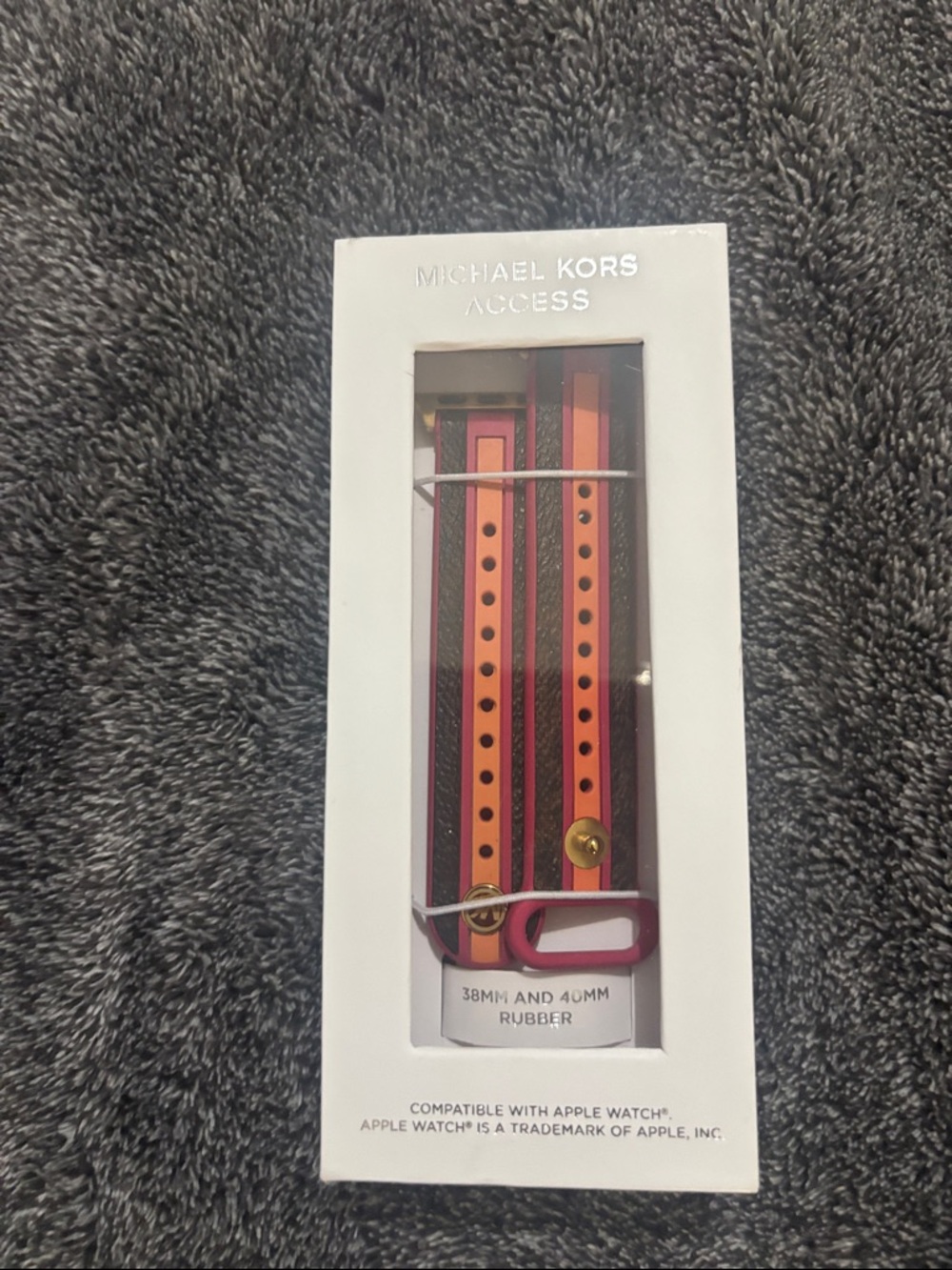 Michael Kors Two-Tone Pink and Orange Rubber Watch Strap